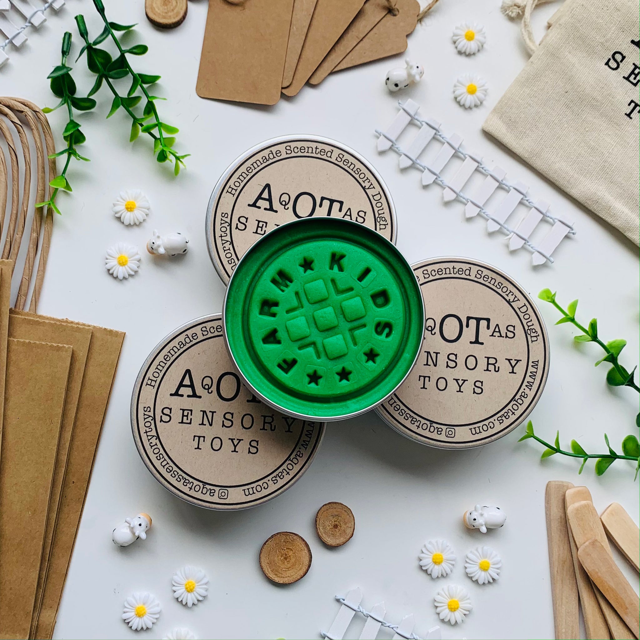 farm cow party bags play dough kit